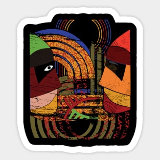 Colorful modern abstract fantasy illustration Sticker